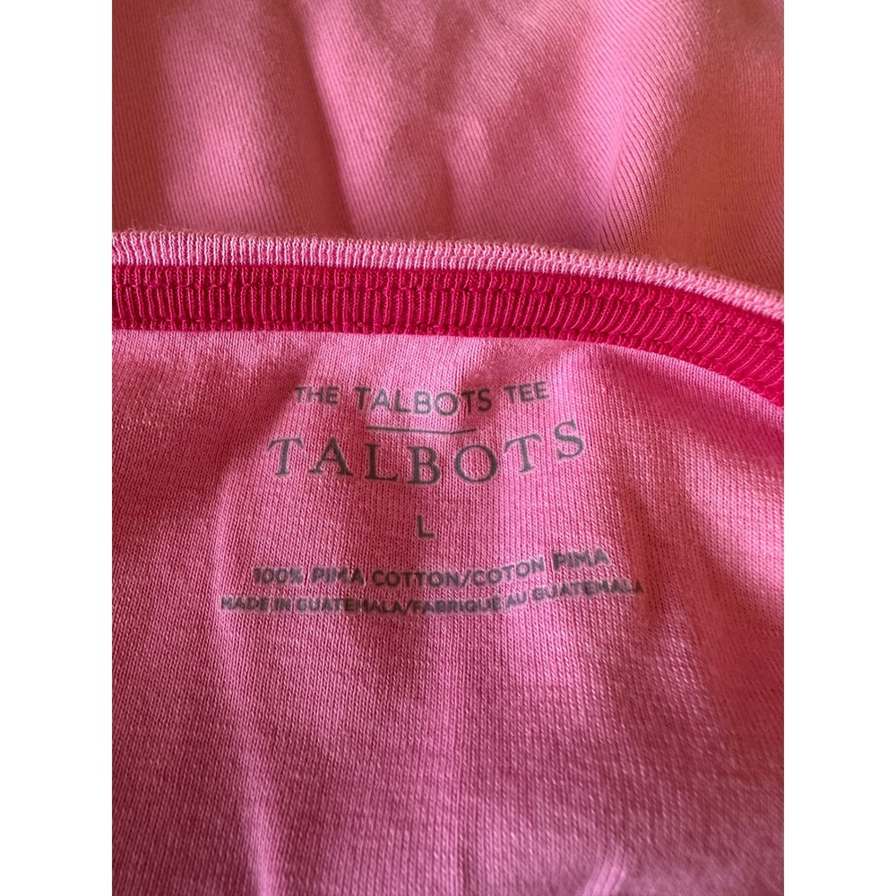 Talbots Pima Cotton Pink 3/4 Sleeve Boatneck T-Shirt | Size Large - Picture 6 of 8